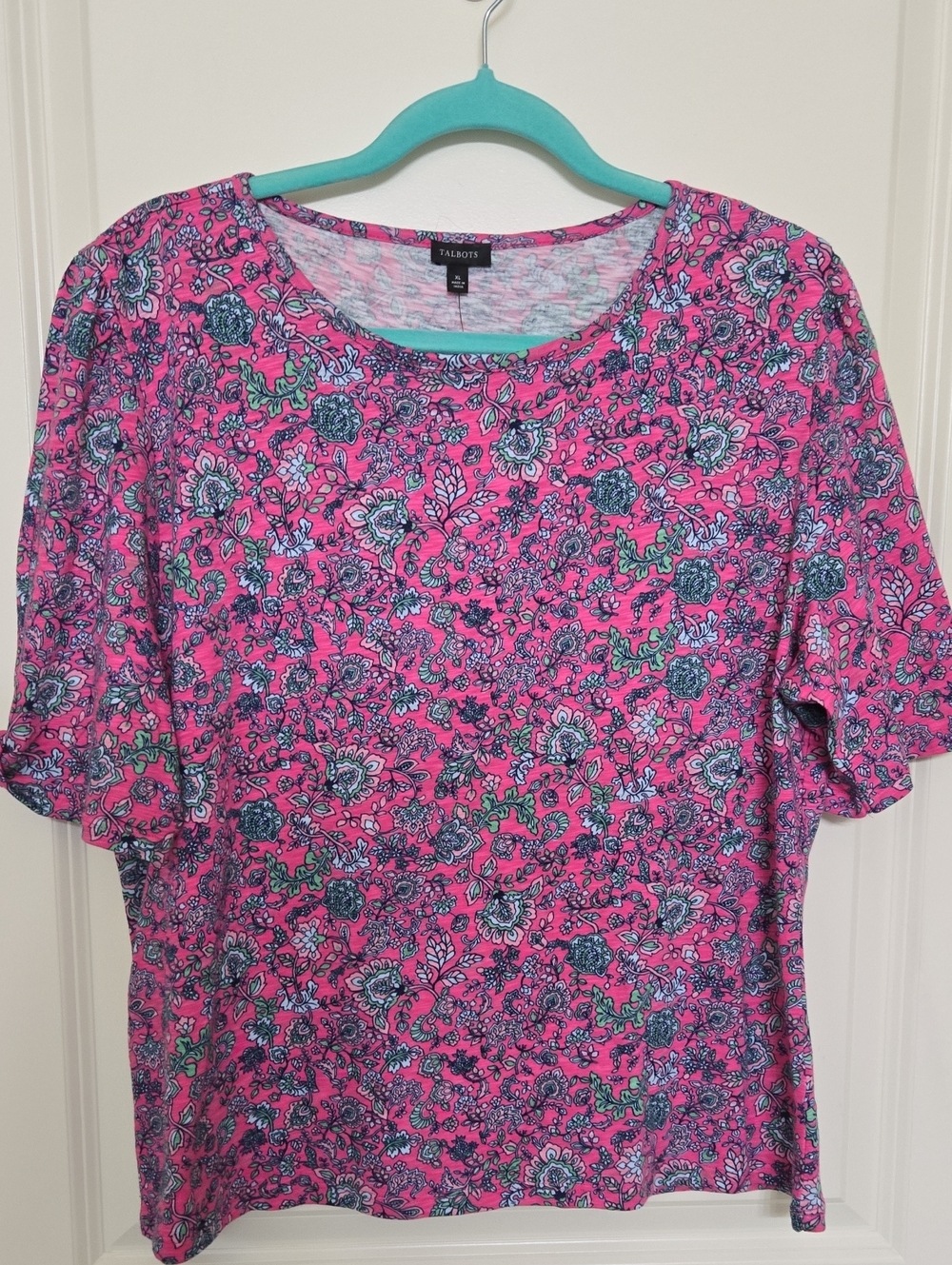 Talbots Pink Floral Short-Sleeve Tee